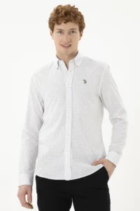 US Polo Assn. Men Printed White Shirt