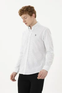 US Polo Assn. Men Printed White Shirt - Image 3