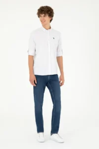 US Polo Assn. Men Lilac Striped White Shirt - Image 4