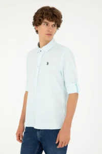 US Polo Assn. Men's Aqua Green Striped Shirt - Image 3