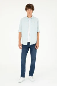 US Polo Assn. Men Blue Long Sleeve Shirt - Image 3
