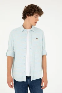 US Polo Assn. Men Blue Long Sleeve Shirt - Image 4