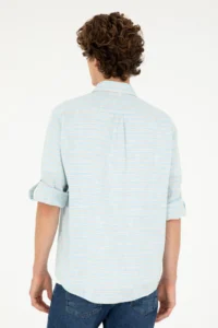 US Polo Assn. Men Blue Long Sleeve Shirt - Image 5