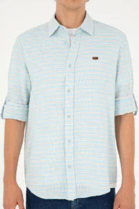 US Polo Assn. Men Blue Long Sleeve Shirt - Image 6