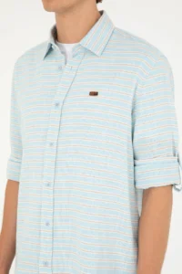 US Polo Assn. Men Blue Long Sleeve Shirt - Image 7