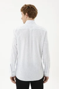 US Polo Assn. Men Blue Printed White Shirt - Image 5