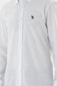 US Polo Assn. Men Blue Printed White Shirt - Image 6