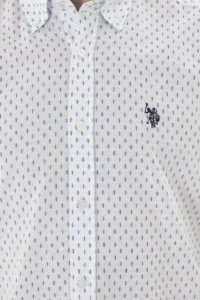 US Polo Assn. Men Blue Printed White Shirt - Image 7