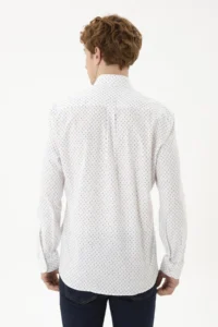 US Polo Assn. Men Beige Printed White Shirt - Image 5