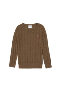 US Polo Assn. Boys' Khaki Basic Crew Neck Sweater