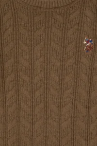 US Polo Assn. Boys' Khaki Basic Crew Neck Sweater - Image 3