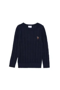 US Polo Assn. Boys' Navy Blue Basic Crew Neck Sweater