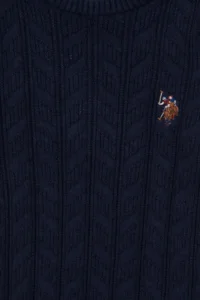 US Polo Assn. Boys' Navy Blue Basic Crew Neck Sweater - Image 3