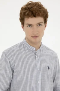 US Polo Assn. Men Tippet Striped Gray Shirt - Image 2