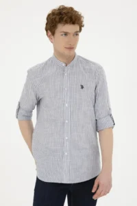 US Polo Assn. Men Tippet Striped Gray Shirt - Image 3