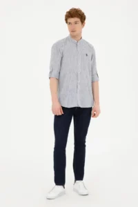 US Polo Assn. Men Tippet Striped Gray Shirt - Image 4