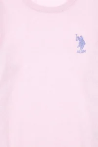 US Polo Assn. Girls' Pink Crew Neck Basic Sweater - Image 4