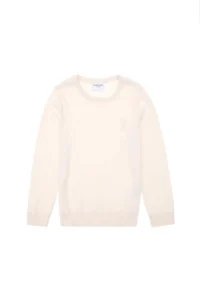 US Polo Assn. Girls' Cream Crew Neck Basic Sweater - Image 2