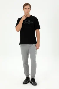 US Polo Assn. Men Gray Melanj Sweatpants - Image 3