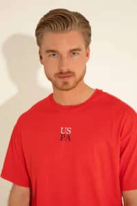US Polo Assn. Men comfort Fit Crew Neck Red T-Shirt - Image 3