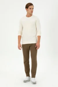 US Polo Assn. Men Regular Fit Crew Neck Cream Sweatshirt - Image 4