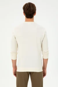 US Polo Assn. Men Regular Fit Crew Neck Cream Sweatshirt - Image 5