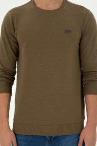 US Polo Assn. Men Regular Fit Crew Neck Khaki Sweatshirt - Image 6
