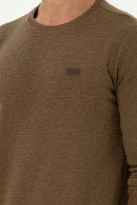 US Polo Assn. Men Regular Fit Crew Neck Khaki Sweatshirt - Image 7