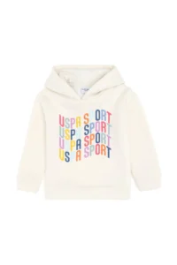 US Polo Assn. Girls' Cream Colorful Logolu Hooded Sweatshirt - Image 2