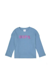 US Polo Assn. Girls' Light Blue Crew Neck Sweatshirt