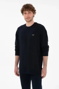 US Polo Assn. Men comfort Fit Crew Neck Navy Blue Sweatshirt
