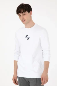US Polo Assn. Men Regular Fit Crew Neck White Sweatshirt - Image 3