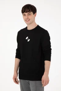 US Polo Assn. Men Regular Fit Crew Neck Black Sweatshirt - Image 3