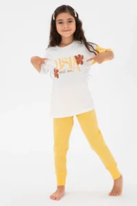 US Polo Shirt Assn. Girls' Yellow Bottom Top Set - Image 2