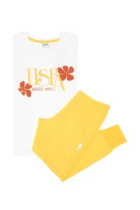 US Polo Shirt Assn. Girls' Yellow Bottom Top Set - Image 3