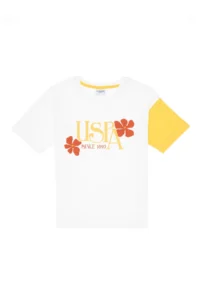 US Polo Shirt Assn. Girls' Yellow Bottom Top Set - Image 4