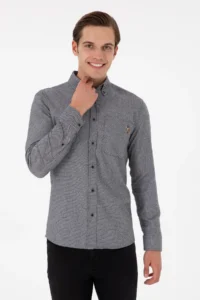 US Polo Assn. Men Navy Blue Long Sleeve Shirt