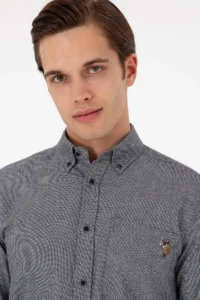 US Polo Assn. Men Navy Blue Long Sleeve Shirt - Image 2