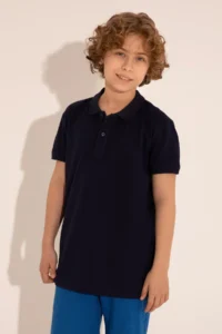 US Polo Assn. Boys' Navy Blue Basic Polo Shirt Collar T-Shirt - Image 3