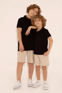 US Polo Assn. Boys' Black Basic Polo Shirt Collar T-Shirt - Image 2