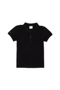 US Polo Assn. Boys' Black Basic Polo Shirt Collar T-Shirt - Image 5