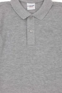US Polo Assn. Boys' Gray Melanj Basic Polo Shirt Collar T-Shirt - Image 3