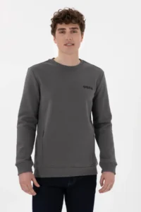 US Polo Assn. Men Regular Fit Crew Neck Anthracite Sweatshirt