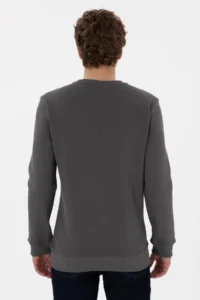 US Polo Assn. Men Regular Fit Crew Neck Anthracite Sweatshirt - Image 5