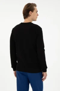 US Polo Assn. Men Regular Fit Crew Neck Black Sweatshirt - Image 5