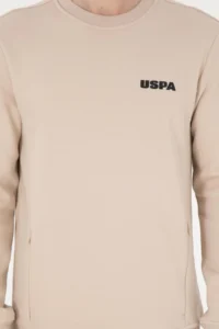 US Polo Assn. Men Regular Fit Crew Neck Stone Sweatshirt - Image 6