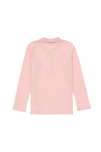 US Polo Assn. Girls' Dusty Pink Polo Shirt Collar Basic Sweatshirt - Image 2