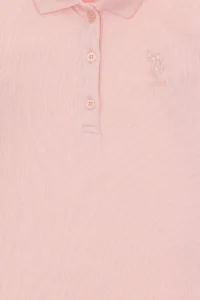US Polo Assn. Girls' Dusty Pink Polo Shirt Collar Basic Sweatshirt - Image 3