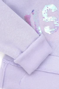 US Polo Assn. Girls' Lilac Hooded Basic Sweatshirt - Image 5