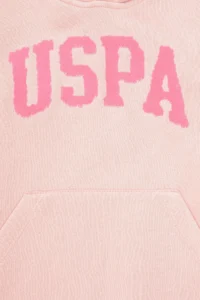 US Polo Assn. Girls' Dusty Pink Hooded Basic Sweatshirt - Image 4